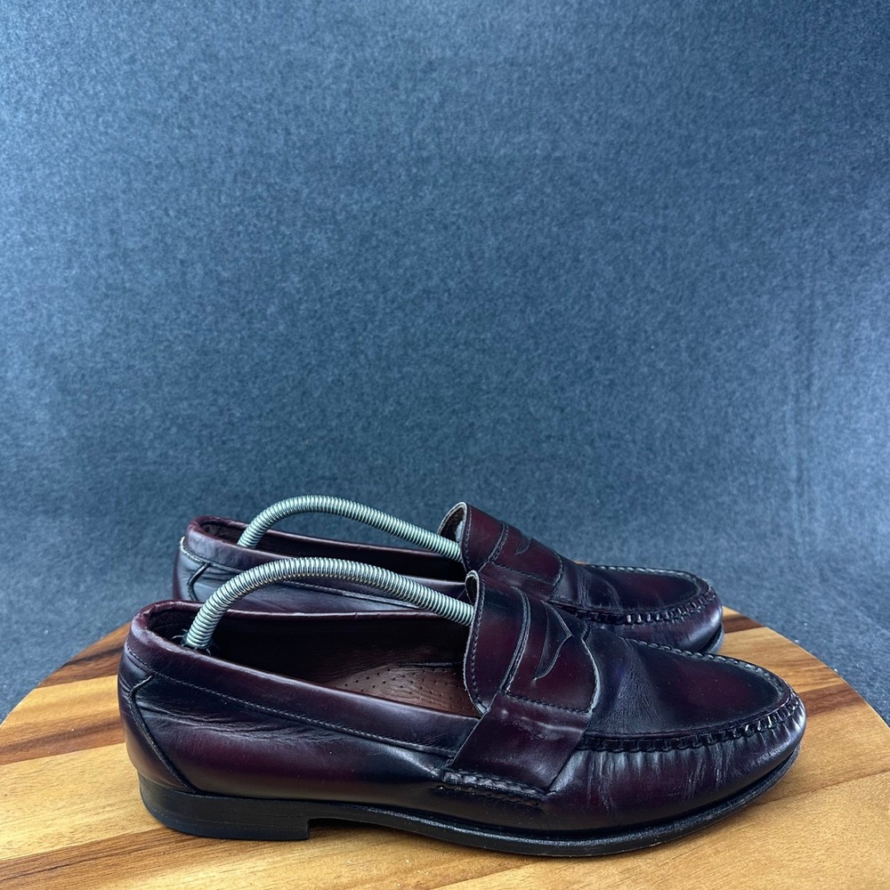 Allen Edmonds Walden Penny Loafers Mens 11D Red Burgundy Leather Preppy USA